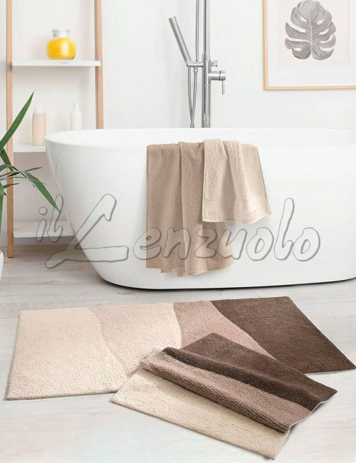 Tappeto bagno jacquard in cotone antiscivolo DUNE di Gabel