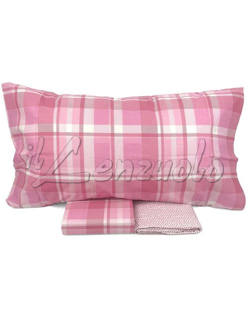 lenzuola-una-piazza-e-mezza-white-home-tartan-rosa